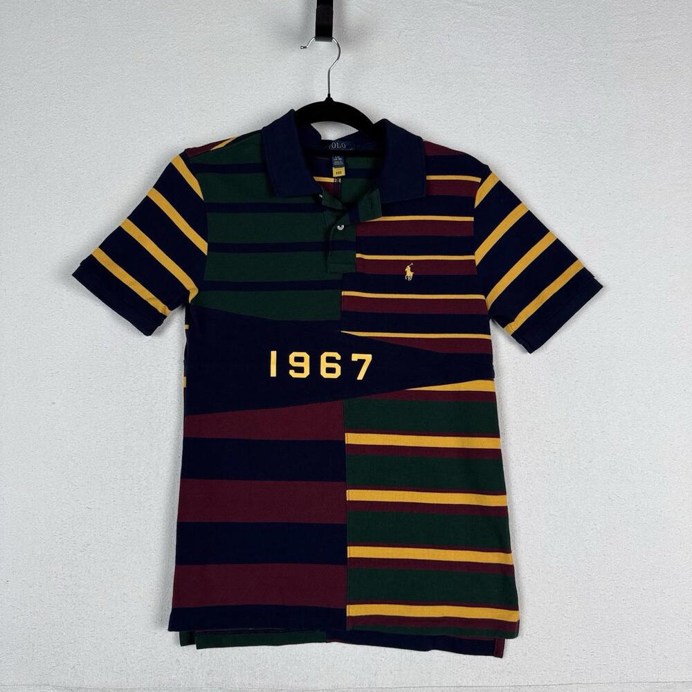 Polo Ralph Lauren Varsity Pennant Polo‎ Shirt Boys L 14-16 Yacht 1967 Rugby
